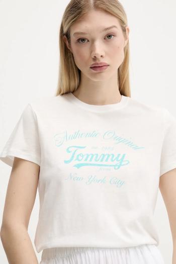 Tričko Tommy Jeans dámske, biela farba, DW0DW21404