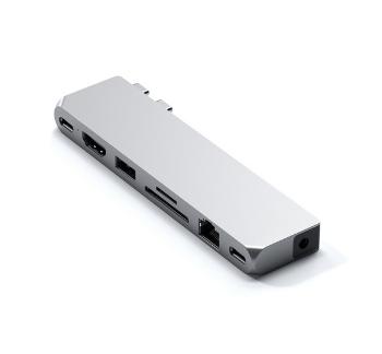 Satechi Pro Hub Max MacBook Pro Hub, 4k 60Hz HDMI, USB4 , USB-C, jack, Gigabit Ethernet és kártyaolvasó, ezüst