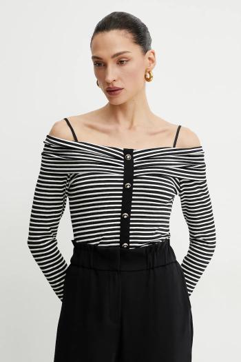 Blúzka Morgan TROPEZ dámske, čierna farba, vzorovaná, TROPEZ