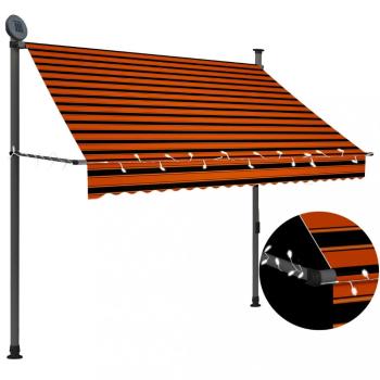 Ručne zaťahovacia markíza s LED svetlom 150x120 cm Dekorhome