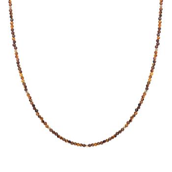 Sparkling Jewels Korálkový náhrdelník s tigriím okom NLK04G-G09