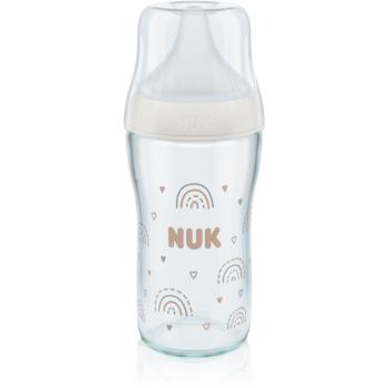 NUK Perfect Match sklenená dojčenská fľaša s kontrolou teploty 230 ml