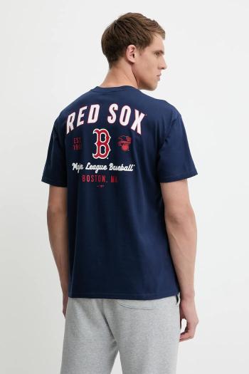 Bavlnené tričko Nike Boston Red Sox pánske, tmavomodrá farba, s potlačou, 01AY-44B-BQ-32K