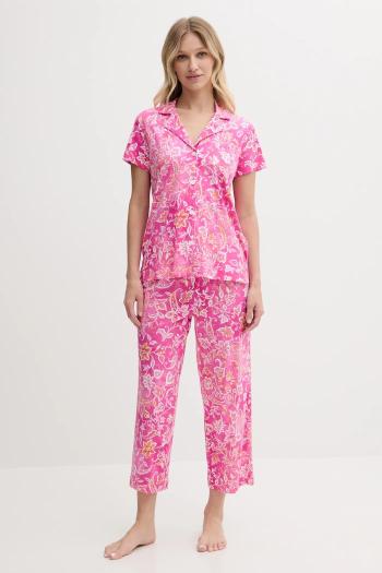 Pyžamo Lauren Ralph Lauren dámske, ružová farba, ILN92428