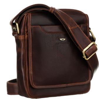 Pánska mestská kožená crossbody taška hnedá - Peterson
