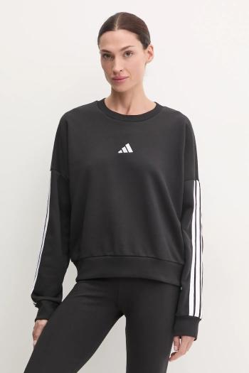 Mikina adidas Essentials dámska, čierna farba, s nášivkou, JE0016