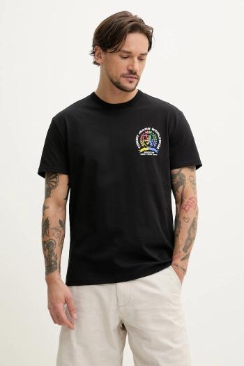 Bavlnené tričko Tommy Jeans pánske, čierna farba, s potlačou, DM0DM20813