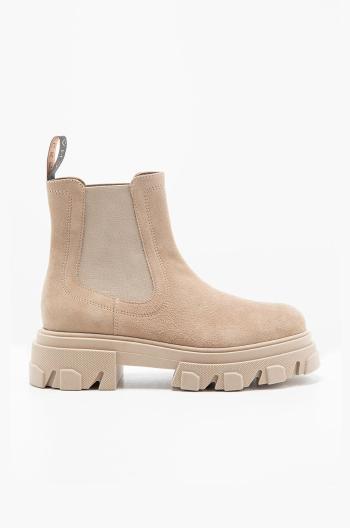 Kožené topánky chelsea Charles Footwear dámske, béžová farba, na platforme,