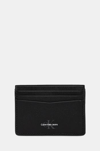 Kožené puzdro na karty Calvin Klein Jeans čierna farba, K50K513180
