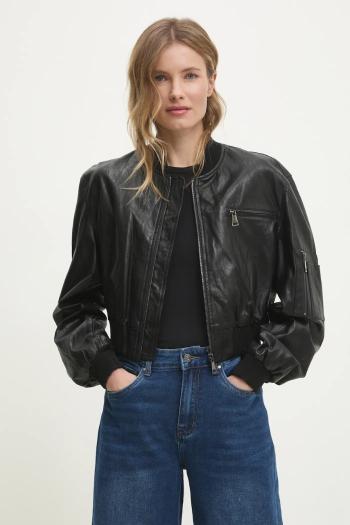 Bunda Answear.LAB dámska, čierna farba, prechodná, oversize