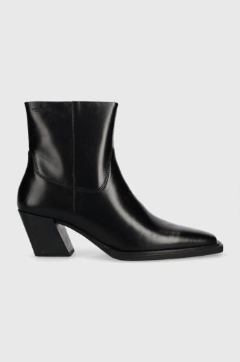 Kožené členkové topánky Vagabond Shoemakers ALINA dámske, čierna farba, na podpätku, 5621.001.20