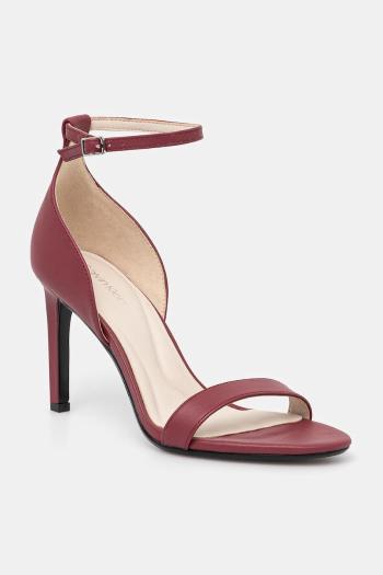 Sandále Calvin Klein HEEL SANDAL 90 - LTH bordová farba, HW0HW02337
