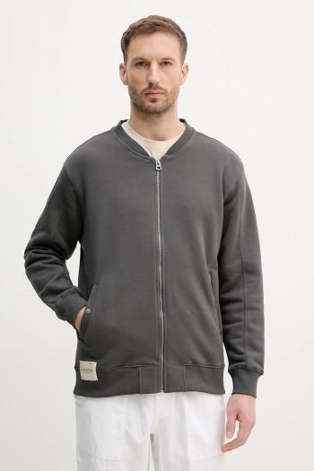 Mikina Alpha Industries Studio Edition Fleece Bomber pánska, šedá farba, jednofarebná, 156302