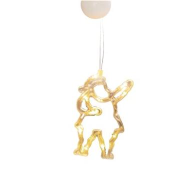 LED Vianočný Santa do okna, teplá biela farba, IP20, 3× AAA, prísavka (X04151105)