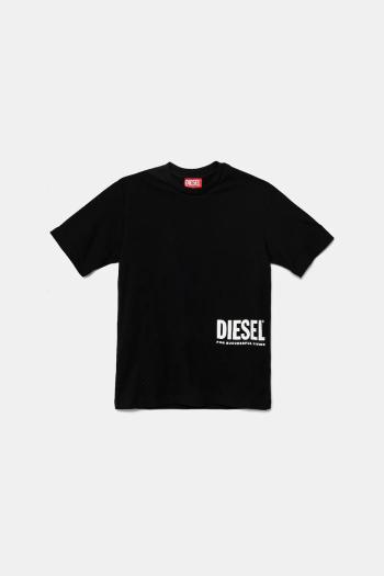 Detské bavlnené tričko Diesel MTFIND OVER T-SHIRTS čierna farba, s potlačou, J02283
