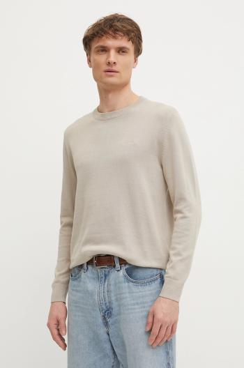 Bavlnený sveter Pepe Jeans ESSENTIAL COTTON SWEATER pánsky, béžová farba, tenký, PM702512