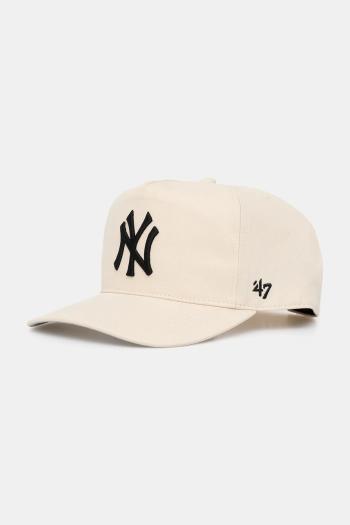 Bavlnená šiltovka 47 brand MLB New York Yankees béžová farba, jednofarebná, B-FHTCH17GWP-NTA