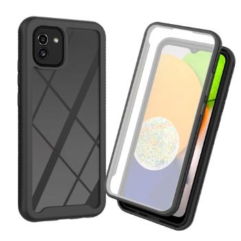 DUAL Obojstranný kryt s fóliou Samsung Galaxy A03 čierny