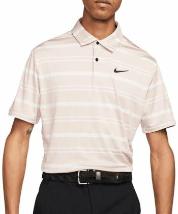 Nike Dri-Fit Tour Mens Striped Golf Pink Oxford/Barely Rose/Black 2XL Polo košeľa