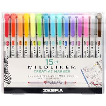 ZEBRA Mildliner obojstranný – sada 15 ks (78115)