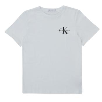 Calvin Klein Jeans  CHEST MONOGRAM TOP  Tričká s krátkym rukávom Biela