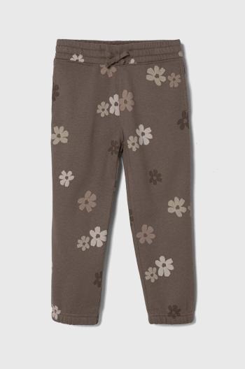 Detské tepláky Abercrombie & Fitch béžová farba, vzorované