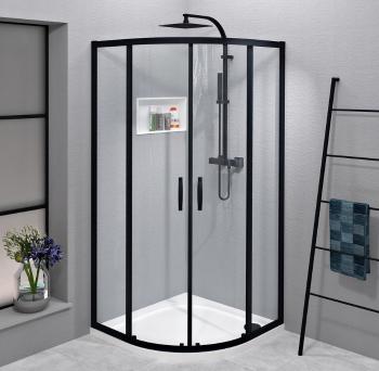 GELCO - SIGMA SIMPLY BLACK štvrťkruhová sprchová zástena 900x900, R550, číre sklo GS5590B