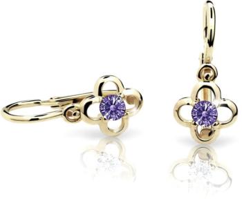 Cutie Jewellery Zlaté detské náušnice C1944-10-X-1 fialová