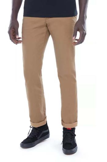 Nohavice Vans Authentic VN0A3143DZ9-brown, pánske, béžová farba, strih chinos
