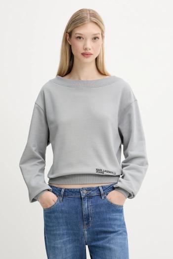 Bavlnená mikina Karl Lagerfeld Jeans šedá farba, jednofarebná, A3W20039