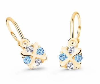 Cutie Jewellery Zlaté detské náušnice C2153-10-X-1 svetlo modrá