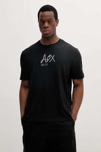 Bavlnené tričko Armani Exchange pánske, tmavomodrá farba, s potlačou, XM000566 AF10334