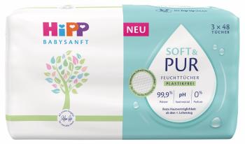 HIPP Babysanft vlhčené obrúsky Soft & Pur s viečkom 3 x 48 ks