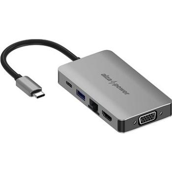 AlzaPower Metal USB-C Dock Station 6 v 1 vesmírno-sivý (APW-HCA6Y)