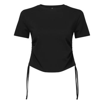 TriDri® Dámsky riasený crop top - Čierna | S