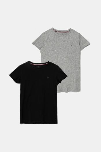Detské bavlnené tričko Tommy Hilfiger 2-pak čierna farba, UG0UG00307