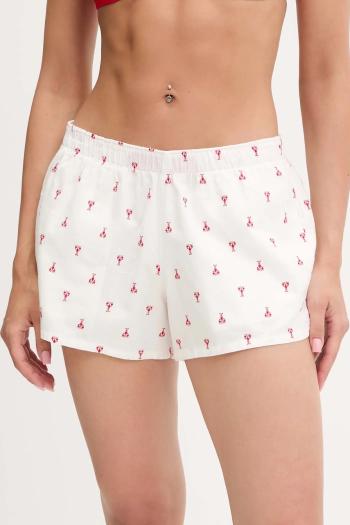 Bavlnené pyžamové šortky Hollister Co. biela farba, bavlnené, KI346-5048