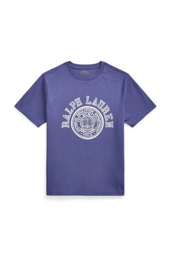 Bavlnené tričko Polo Ralph Lauren tmavomodrá farba, s potlačou, 323971317002