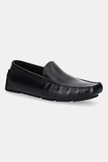 Kožené mokasíny Calvin Klein DRIVER LTH čierna farba, HM0HM01864