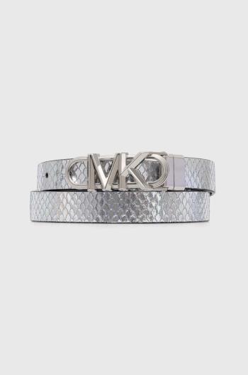 Obojstranný kožený opasok MICHAEL Michael Kors dámsky, strieborná farba