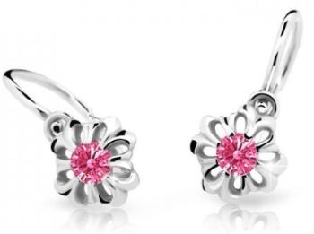 Cutie Jewellery Nežné detské náušnice z bieleho zlata C2208-10-X-2 fuchsiová
