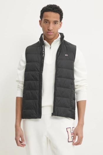 Páperová vesta Tommy Jeans pánska, čierna farba, prechodná, DM0DM20663