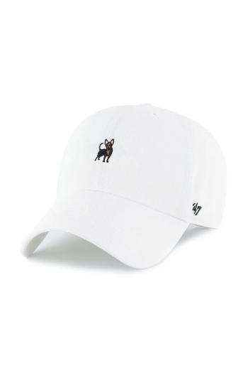 Bavlnená šiltovka 47 brand Dog Base Runner Icon biela farba, jednofarebná, XX-BSRIC1411GWS-WHE