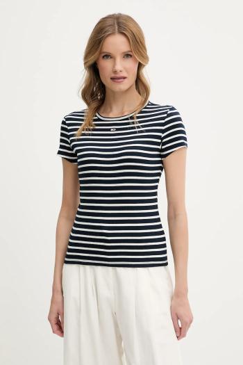 Tričko Tommy Jeans dámske, tmavomodrá farba, DW0DW17383