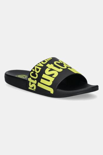 Šľapky Just Cavalli pánske, čierna farba, 78QA3SZ1ZS785S20