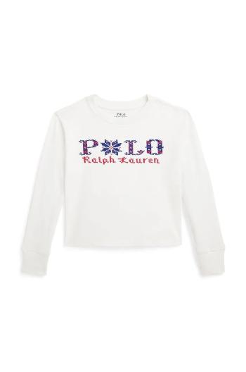 Detská bavlnená košeľa s dlhým rukávom Polo Ralph Lauren biela farba, 312952100002