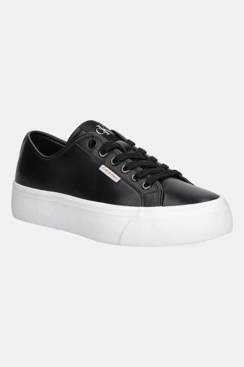 Tenisky Calvin Klein Jeans VULC FLATFORM LTH čierna farba, YW0YW01886