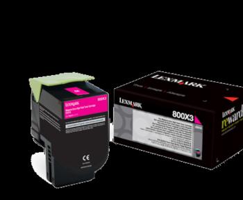 Lexmark 80C0X30 purpurový (magenta) originálny toner