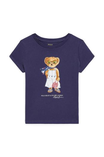 Detské bavlnené tričko Polo Ralph Lauren tmavomodrá farba, 312965226001