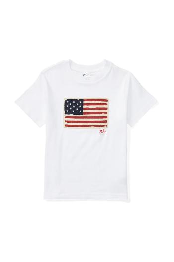 Detské bavlnené tričko Polo Ralph Lauren biela farba, s nášivkou, 322843794004